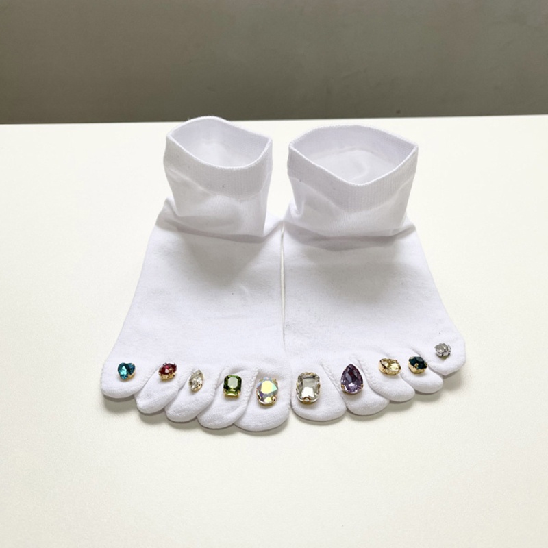 XIXI Tất Cotton Xỏ Ngón Đính Đá Thời Trang Cho Nữ