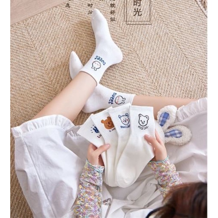 Set 5 đôi tất cute nhiều hình đi mùa đông