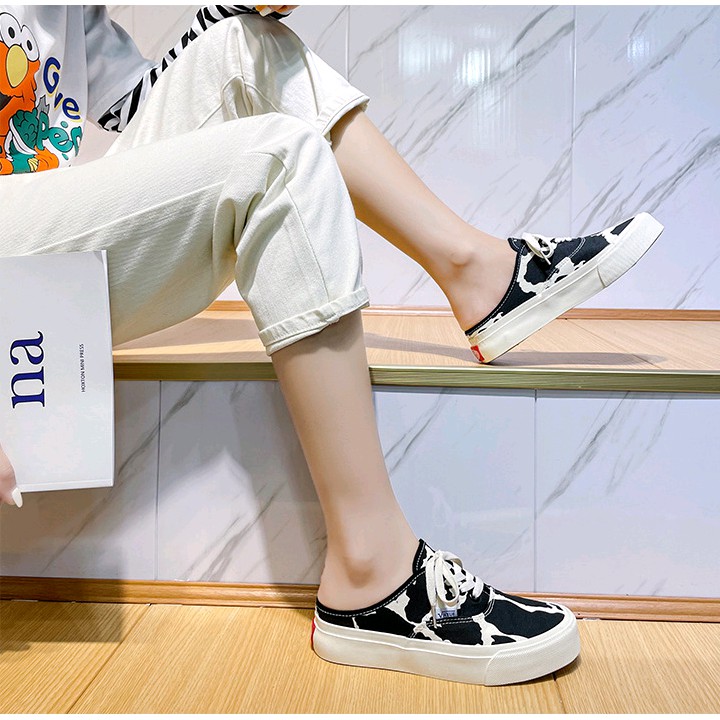 [Mã FAGREEN245 giảm 10% tối đa 30k đơn từ 99k] [ Mẫu Mới 2021 ] Giày Vải Đạp Gót bò sữa 2 Màu Đen - Nâu HOT HOT 2021 | BigBuy360 - bigbuy360.vn