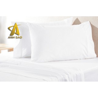 Bộ Drap giường Cotton trắng (kích thước 1m6*2m*20cm/ 1m8*2m*20cm) bộ 4 món
