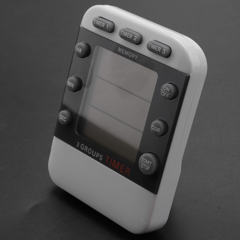 Hẹn giờ kỹ thuật số 100 giờ Ba lần đếm ngược Đồng hồ đếm ngược Hẹn giờ nấu ăn trong bếp Hẹn giờ nấu ăn với màn hình LCD Giá đỡ nam châm báo động lớn