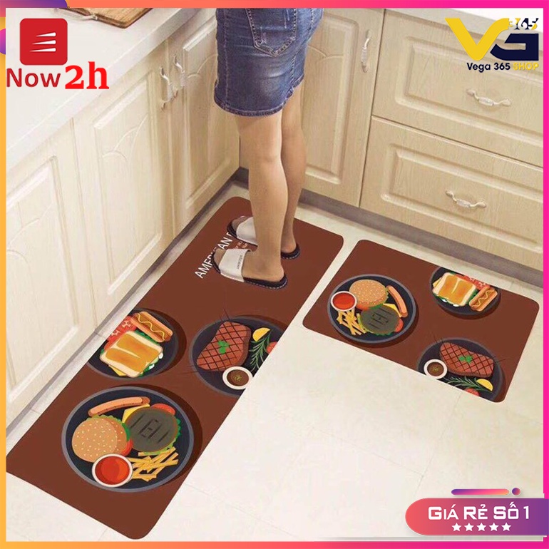 Bộ thảm nhà bếp cao cấp (40 x 60 và 40 x 120 cm) (Bốc màu ngẫu nhiên)