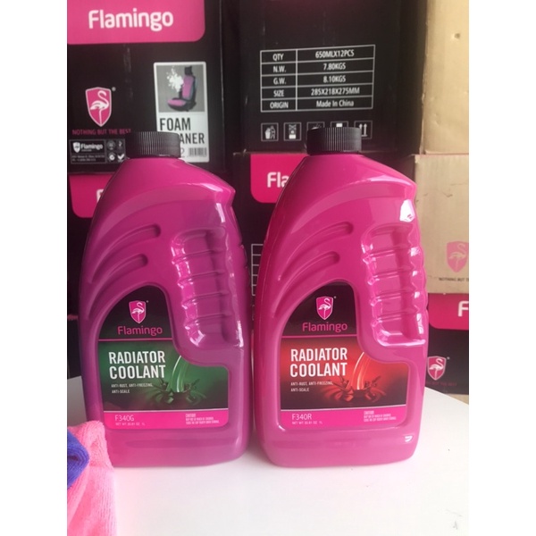 Nước làm mát động cơ cao cấp Flamingo màu đỏ F340R – 1L