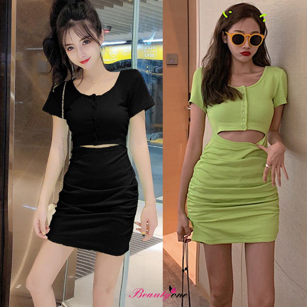 Đầm nữ dệt kim tay ngắn phong cách Hàn Quốc | BigBuy360 - bigbuy360.vn