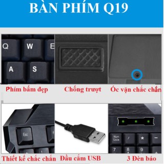 Bàn Phím Máy Tính Có Dây ADB Link Q19 Cổng Usb