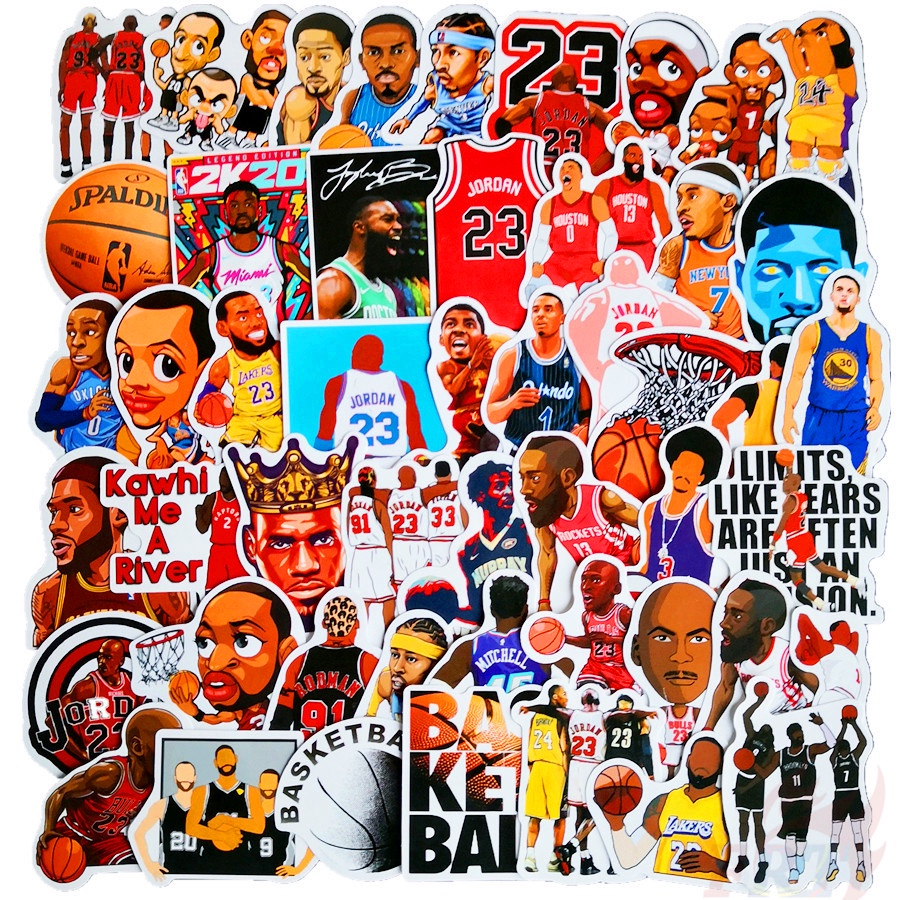 100Pcs/Set ❉ NBA Superstar Mixed Basketball Star Series A Mixed Sports Stickers ❉ Professional Basketball Player DIY Fashion Mixed Waterproof Doodle Decals Stickers
