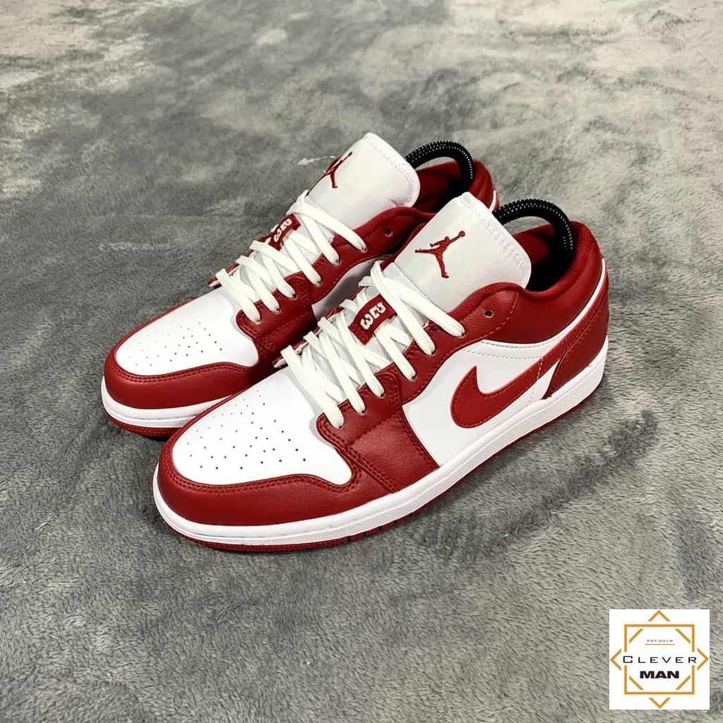 (FREESHIP+FULLBOX) Giày Thể Thao Sneaker AIR JORDAN 1 Low Gym Red White Màu đỏ Trắng Cổ Thấp Clever Man Store