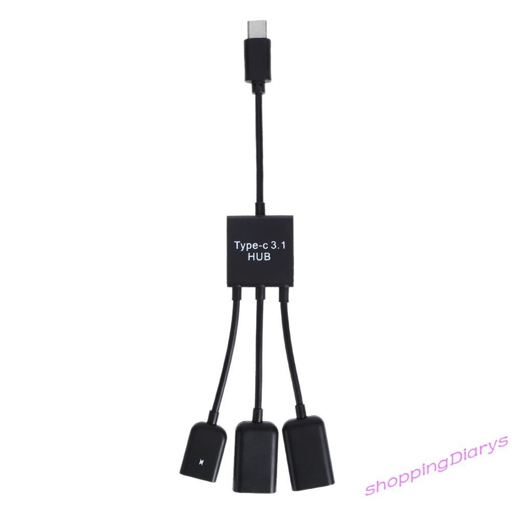 Bộ 2 Dây Cáp Chuyển Đổi Cổng Usb-A / F + Micro Usb Sang Usb 3.1 Type-C Male