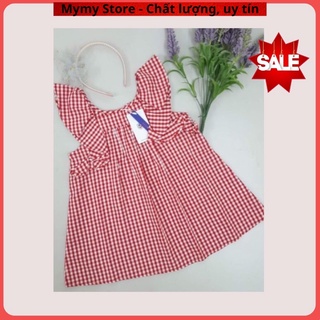 Đầm bé gái, váy caro tay bèo điệu đà hàng thiết kế siêu xinh cho bé