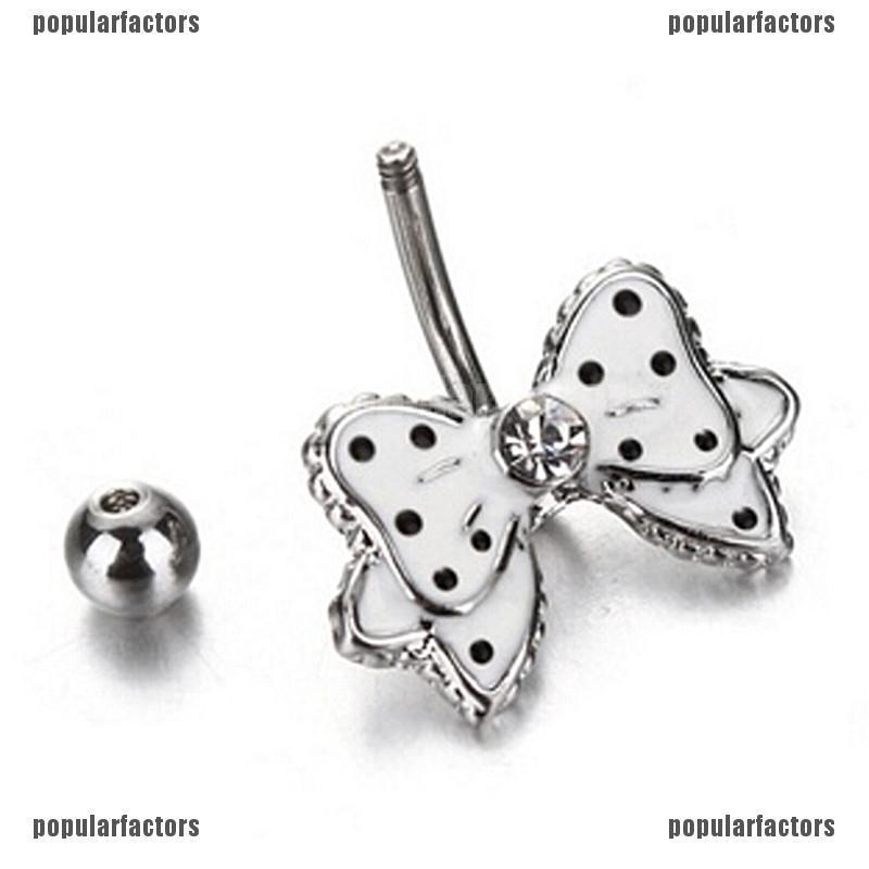 Khuyên Rốn Đính Đá Trắng Đen Thời Trang