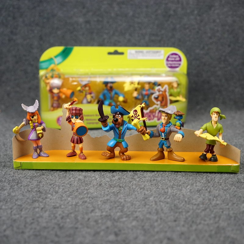 5Pcs Scooby-Doo Action Figure Toy Scooby-Doo Pirates Ahoy Collectible Model Ornaments Decoration Gift