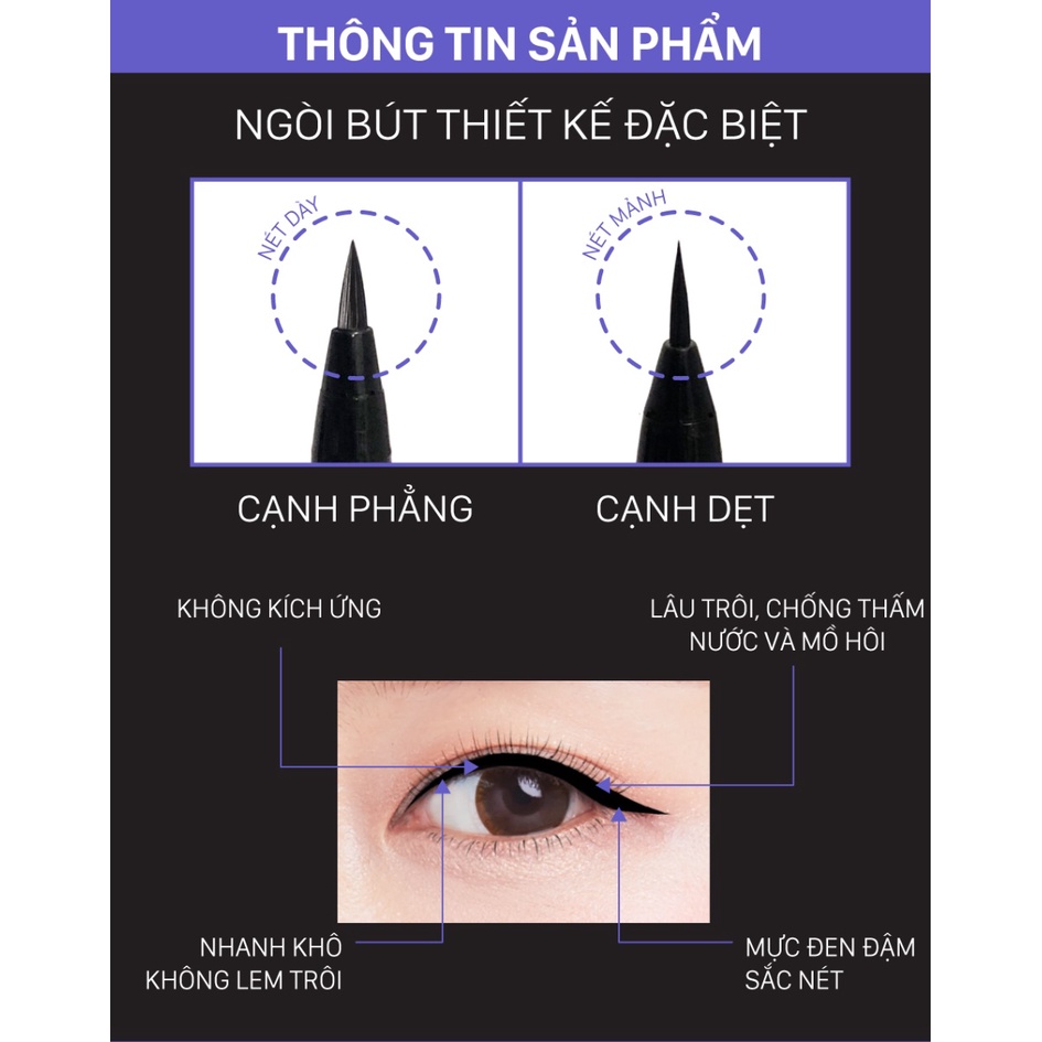 Bút kẻ mắt Baby Bright Flat Tip Eyeliner 0.7g