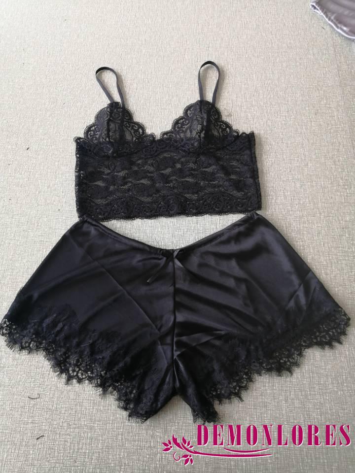 Set Đồ Ngủ Ngắn Phối Ren Thời Trang Cho Nữ