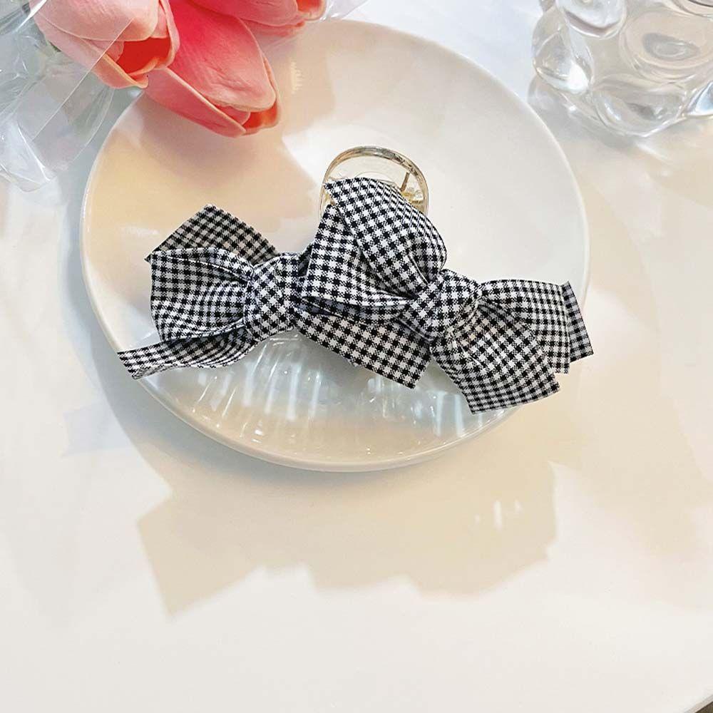 TWINKLE Kẹp Tóc Càng Cua Chất Liệu Satin Màu Trơn Cỡ Lớn Họa Tiết Kẻ Sọc / Cá Mập