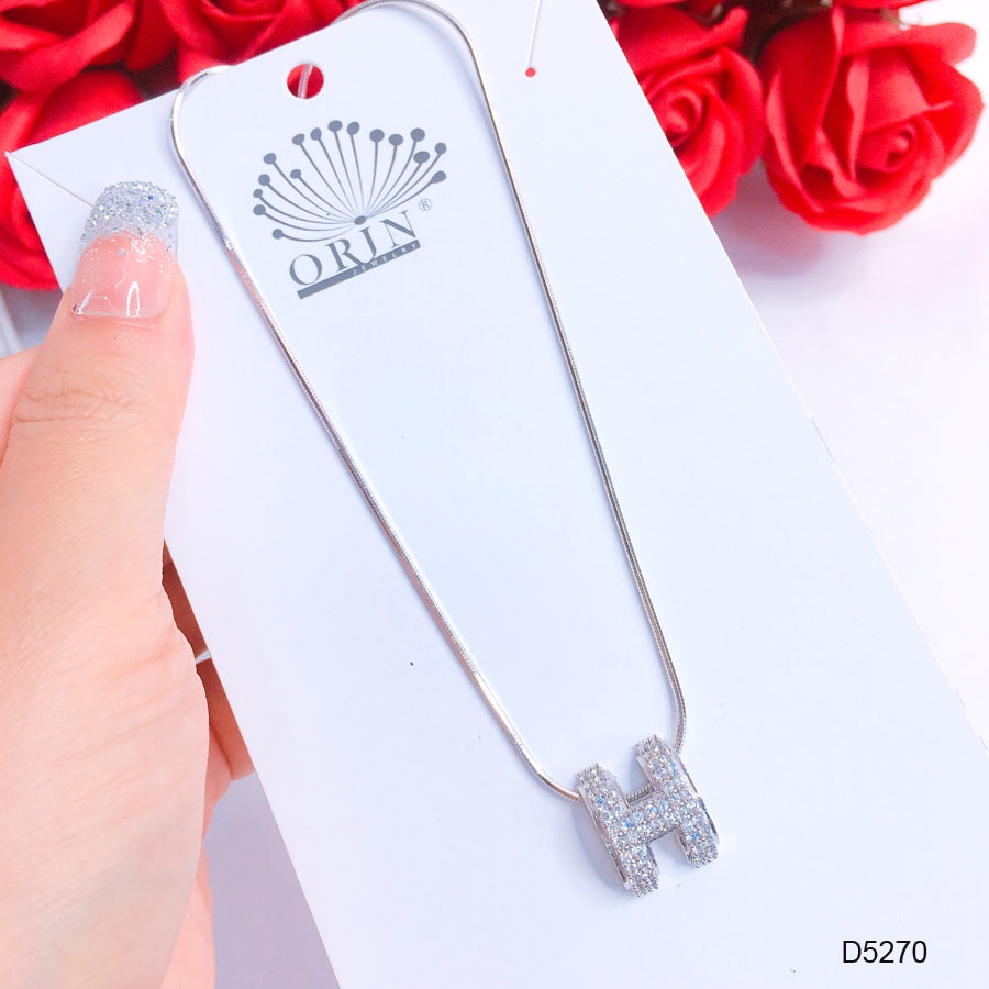 Dây chuyền bạc nữ, dây mì nhuyễn mặt chữ cao cấp Orin D5270