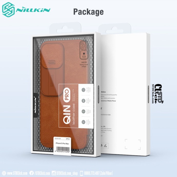 BAO DA IPHONE 13 PRO MAX NILLKIN QIN BẢO VỆ CAMERA CHÍNH HÃNG - HÀNG CHUẨN