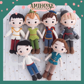 Búp bê Hoàng tử bằng len móc handmade cho bé, Búp bê bằng len móc, 100% sợi cotton - Ami House