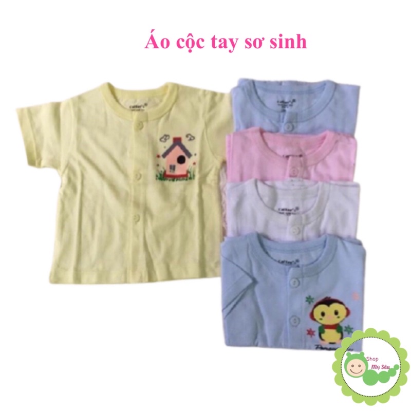 Áo sơ sinh cộc tay chất cotton mềm mát