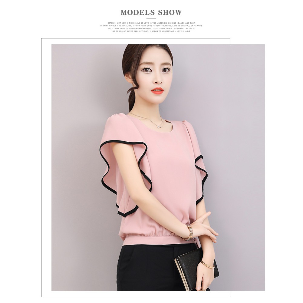 Áo kiểu nữ GIÁ SỈ tay lá sen lai cột nơ | BigBuy360 - bigbuy360.vn