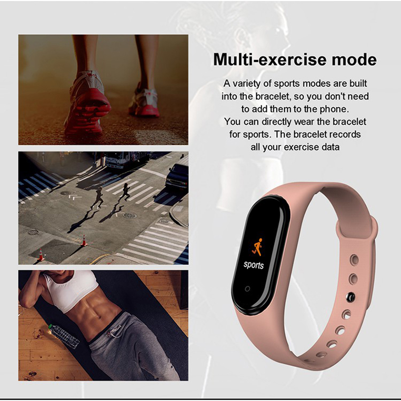 New M4 smart bracelet sports fitness tracker pedometer heart rate blood pressure Bluetooth Smartband IOS Android