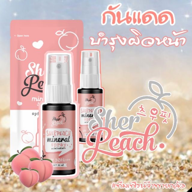 Chai xịt khoáng hương đào Sher Peach Mineral Spray SPF 30 PA +++