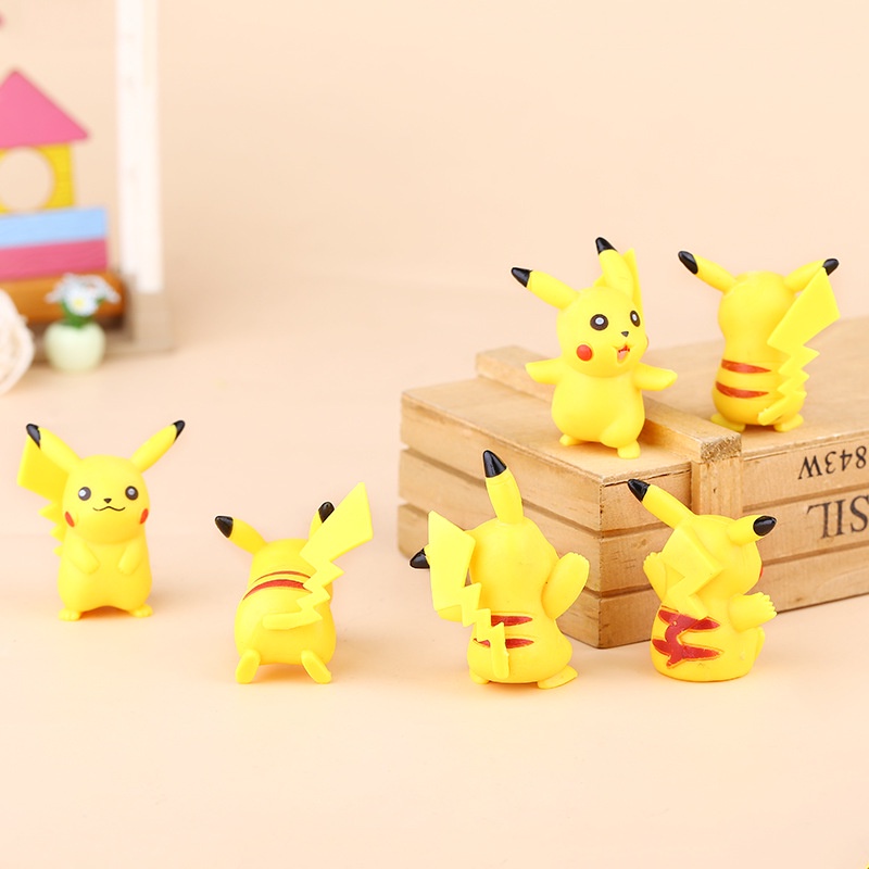 Set 6 mô hình PIKACHU chất liệu PVC đặc ruột dễ thương cute TooYoo TY0149