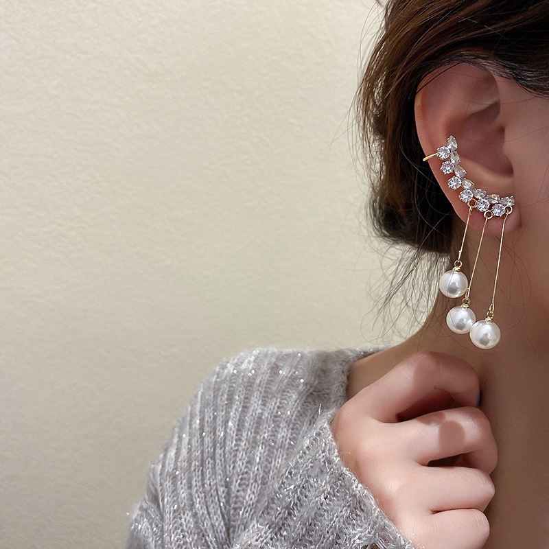 Hoa tai mạ bạc 925 đính ngọc trai giả tua rua dễ thương thời trang dành cho nữ