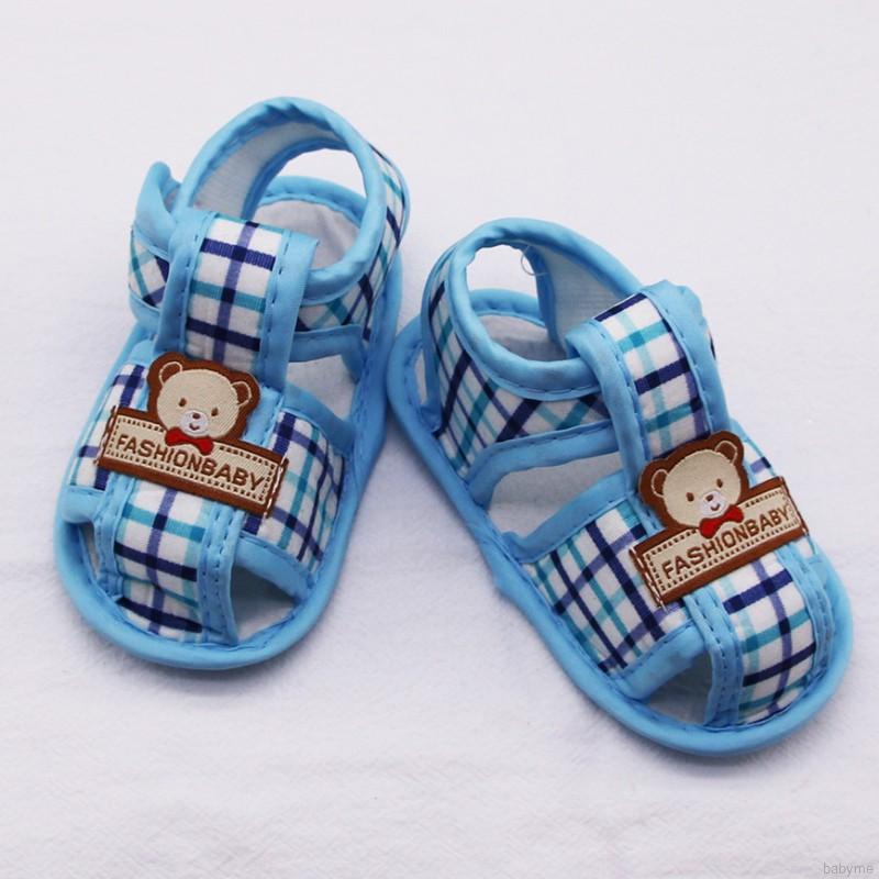 Xăng đan cotton đế mềm họa tiết gấu đáng yêu thời trang dành cho trẻ em đang tập đi