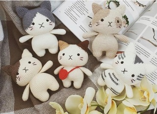 Thú len móc handmade size 20 cm ( mẫu inbox )