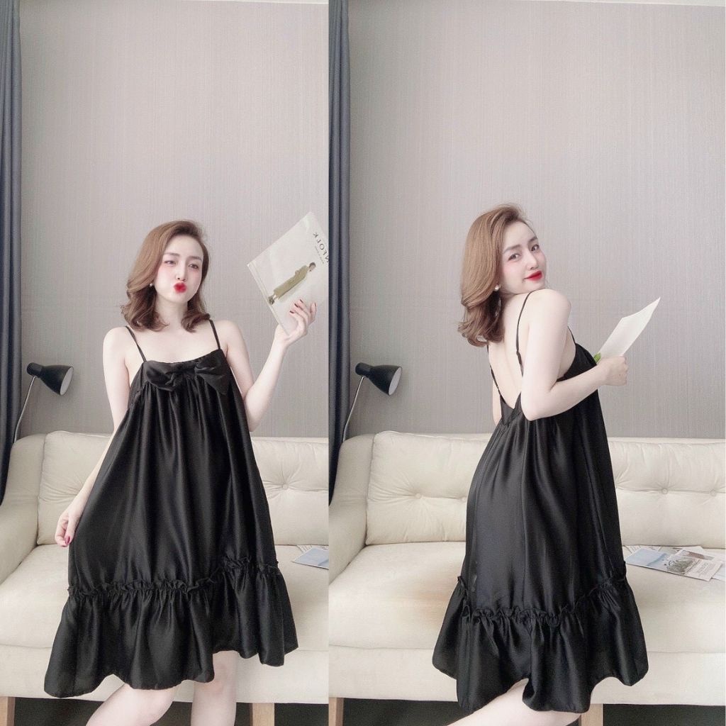 Váy ngủ sexy BIGSIZE ❣️FREE SHIP❣️ Đầm ngủ sexy lụa Latin Chất Siêu Mát Dáng Siêu Xinh &lt;75kg