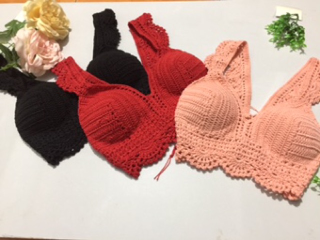 Áo bơi len móc 👙 viền bánh bèo (có nh màu) | BigBuy360 - bigbuy360.vn