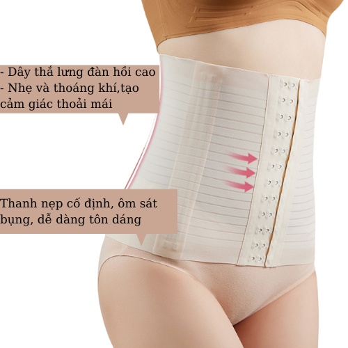 Đai nịt bụng giảm mỡ sau sinh, đai định hình bụng Minet chất su đúc lạnh giúp vóc dáng săn chắc ĐNB001