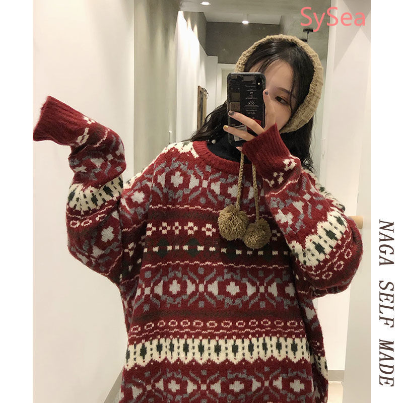 Áo Sweater Dài Tay Xinh Xắn Theo Phong Cách Giáng Sinh Dành Cho Nữ