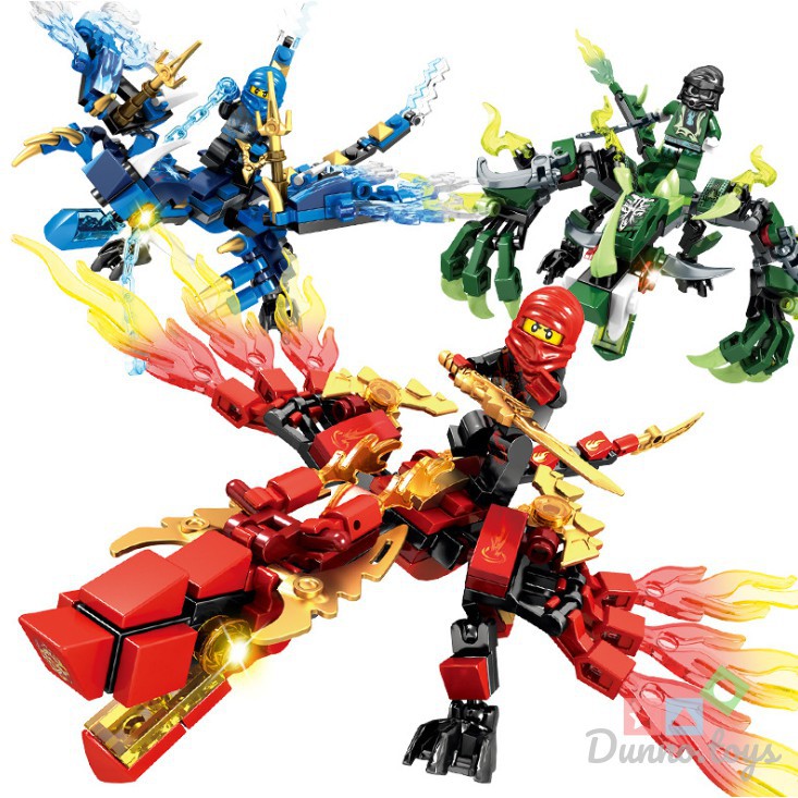 Đồ chơi lắp ráp mô hình Ninja Rồng 4 Mẫu Chiến Binh Ninja Thunder Swordman