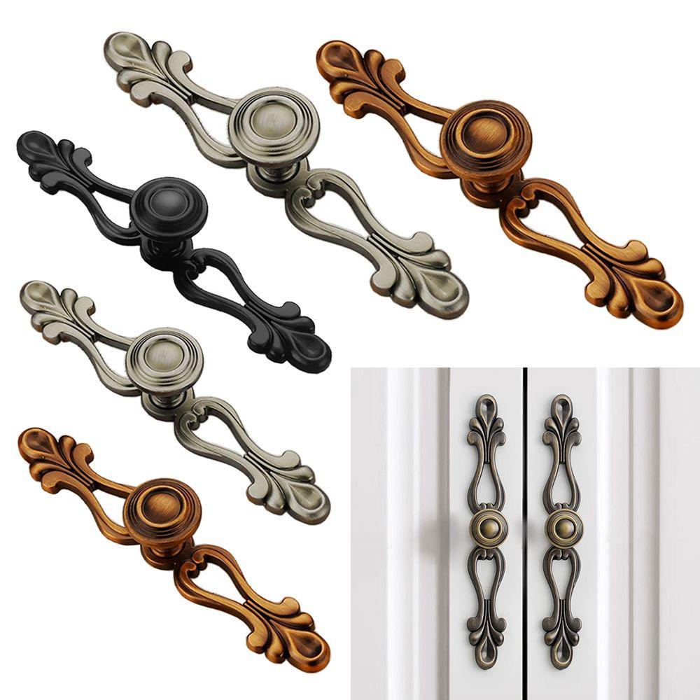 KUNHEV Bộ 2 Tay Nắm Cửa Tủ Bằng Hợp Kim Kẽm Phong Cách Cổ Điển