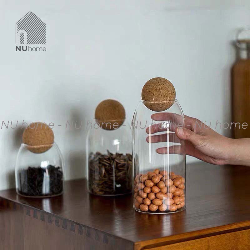 Hũ thuỷ tinh nắp bần - Gubi, lọ thuỷ tinh đựng đa năng, đựng cà phê, đồ khô và gia vị cho bếp | BigBuy360 - bigbuy360.vn