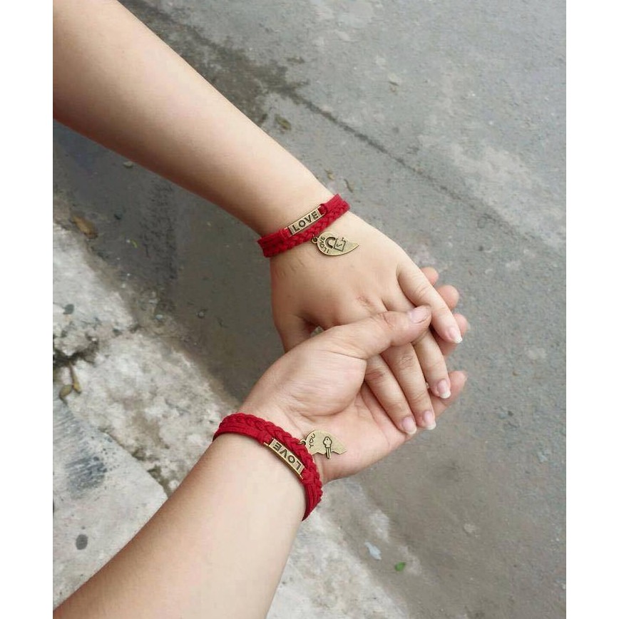 Vòng Đeo Tay Cặp Đôi Couple Trái Tim Ghép