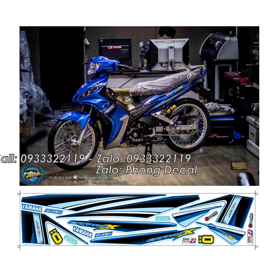 Tem Rời Yamaha Exciter 2006-2010 Xanh Gp - Mới 2022