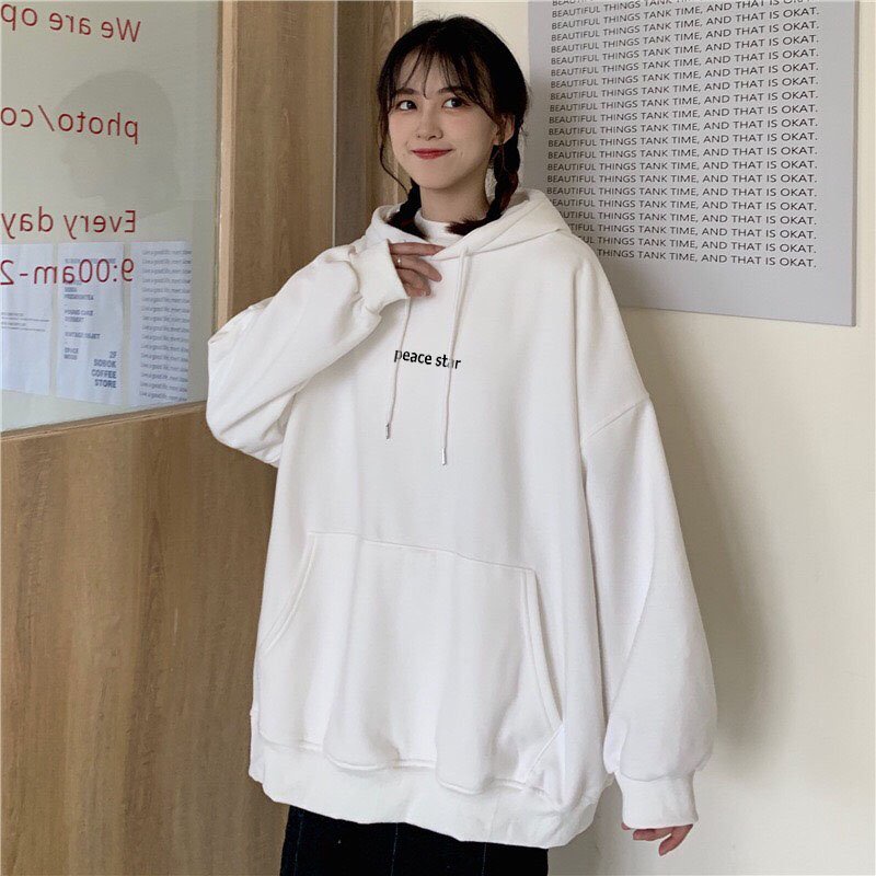 Áo Hoodie zip Peace Star form rộng hottrend 2023, Khoác Chống Nắng Có Nón Unisex Nam Nữ 3 màu