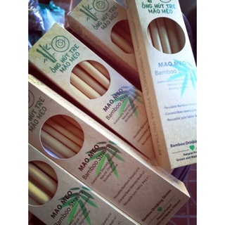 (Organic) Set 10 ống hút tre hoàn toàn từ thiên nhiên (loại I)