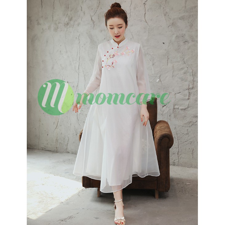 LAD Áo dài Bigsize Người Mập - Áo dài bầu - Màu Trắng / Đỏ / Hồng Mặc Đẹp cho Cô Dâu Cưới Ăn hỏi Bưng quả Dự tiệc