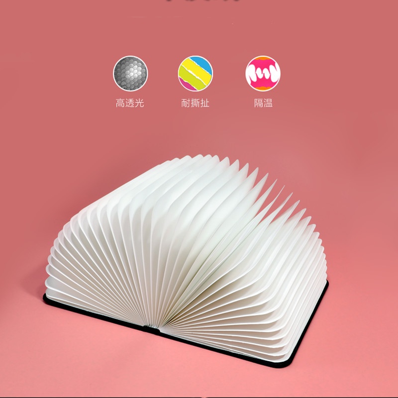 Đèn LED Hình Quyển Sách Dạng Gập Bằng Gỗ Nhiều Màu Sắc Sạc USB