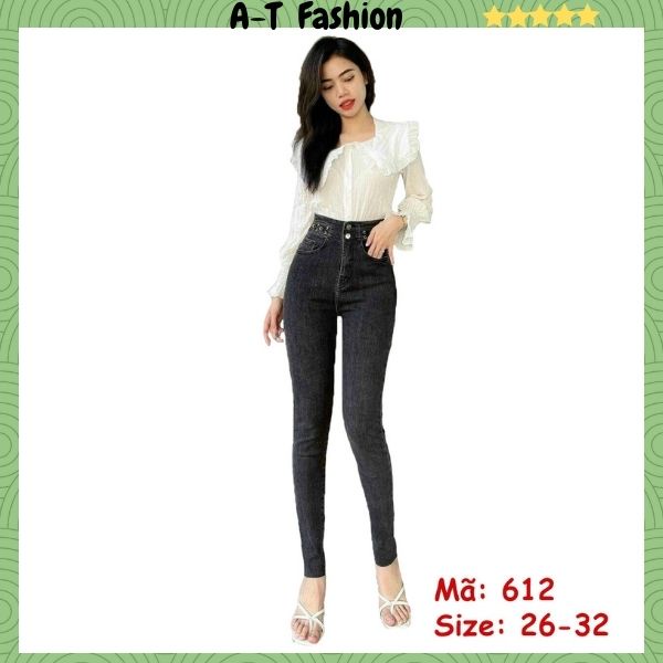 Quần Jean Nữ lưng cao ❤️FREESHIP❤️ Quần jeans nữ rách chất bò co giãn mẫu mới siêu đẹp (nhiều mẫu) A-T Fashion - QJN612