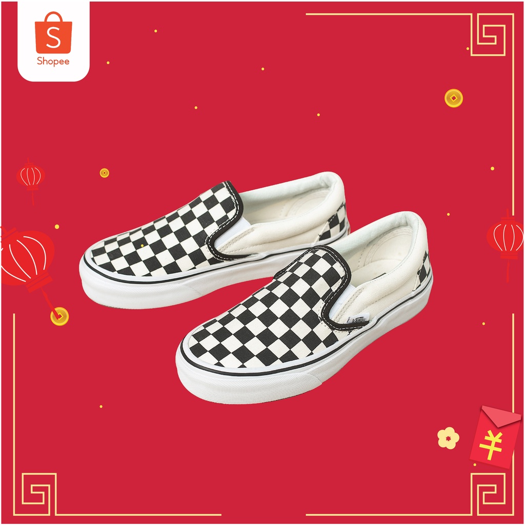 Giày Sneaker Nam, Giày Vans Caro [REAL] Slip On Checker cho nam nữ