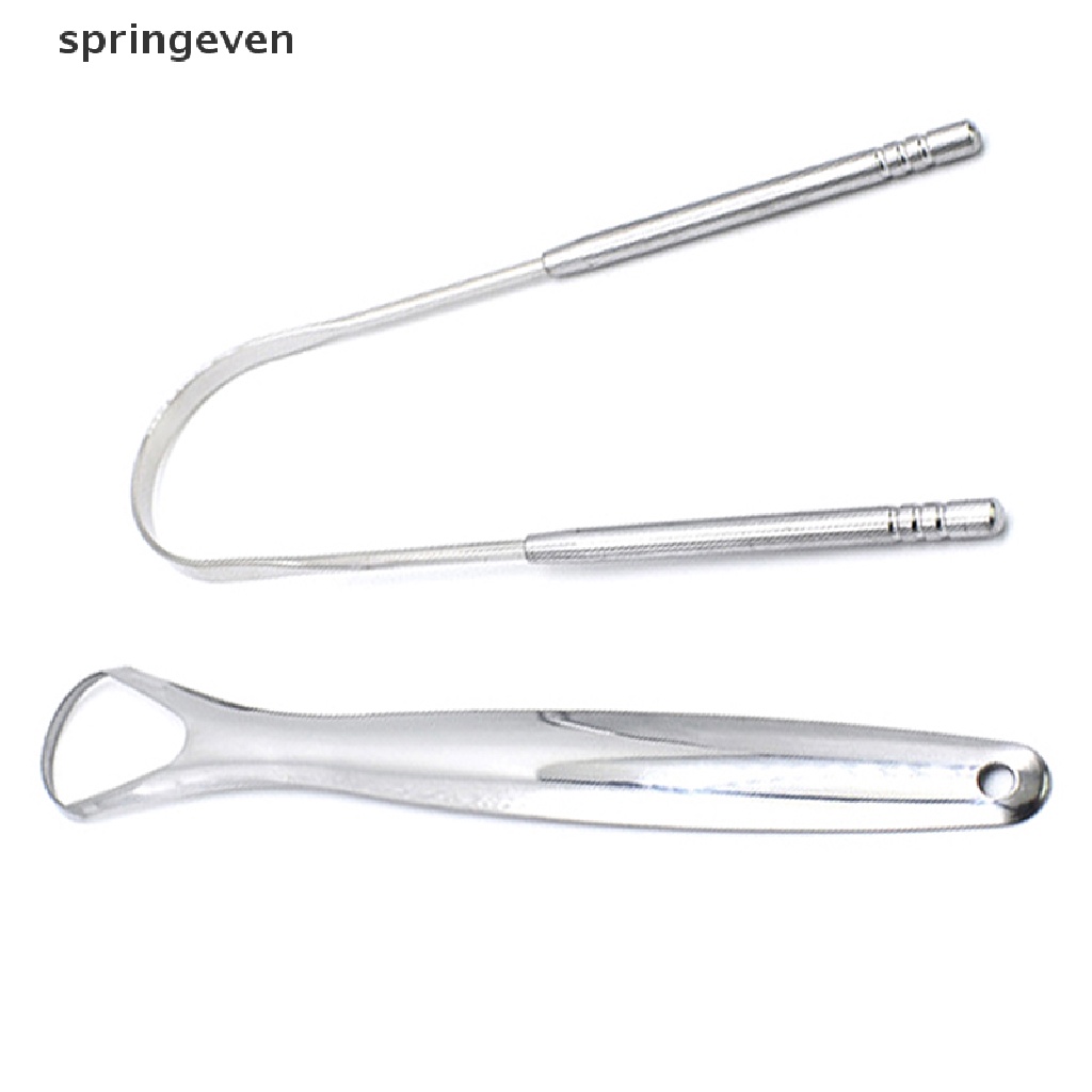 Set 2 Dụng Cụ Cạo Lưỡi Bằng Thép Không Gỉ Vệ Sinh Chăm Sóc Răng Miệng