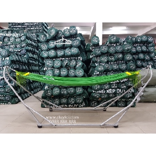 Bộ võng xếp Duy Lợi thép - CỠ ĐẠI ( Qùa tặng 10 móc áo)