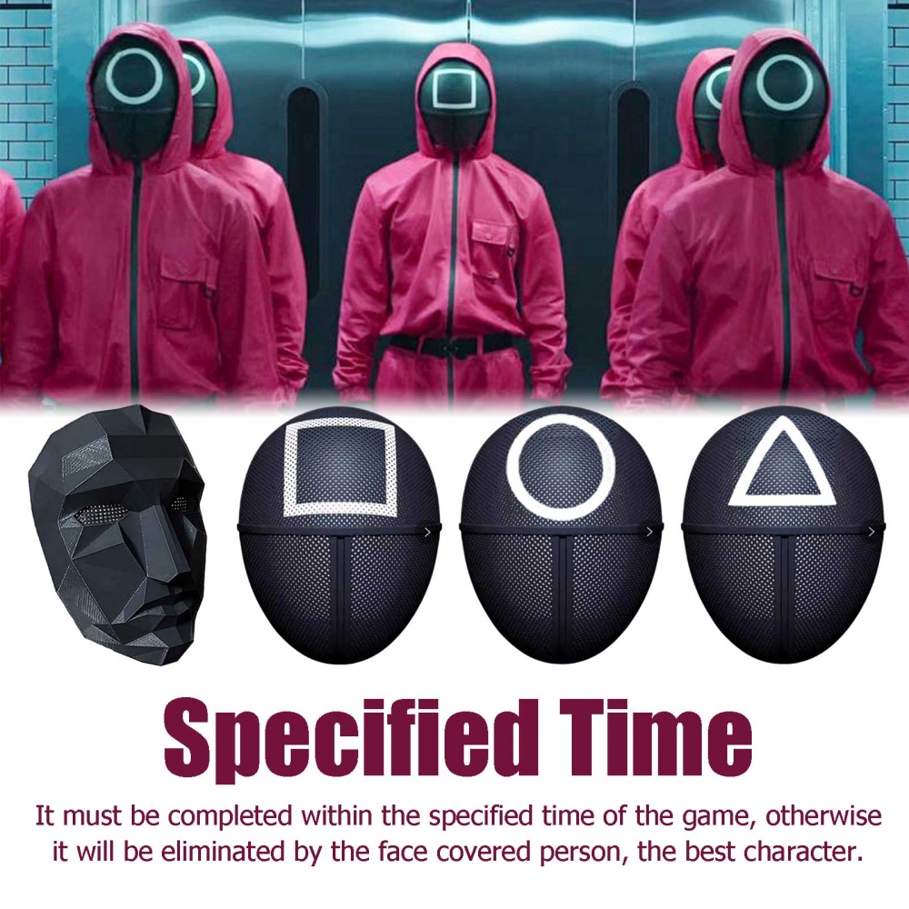 Squid Game Masked Man Masks Mặt nạ hóa trang nhân vật game Reality Survival Tv 2021