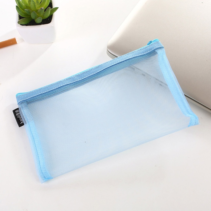 Túi Đựng Bút Bằng Lưới Trong Suốt Sức Chứa Lớn Có Khóa Kéo