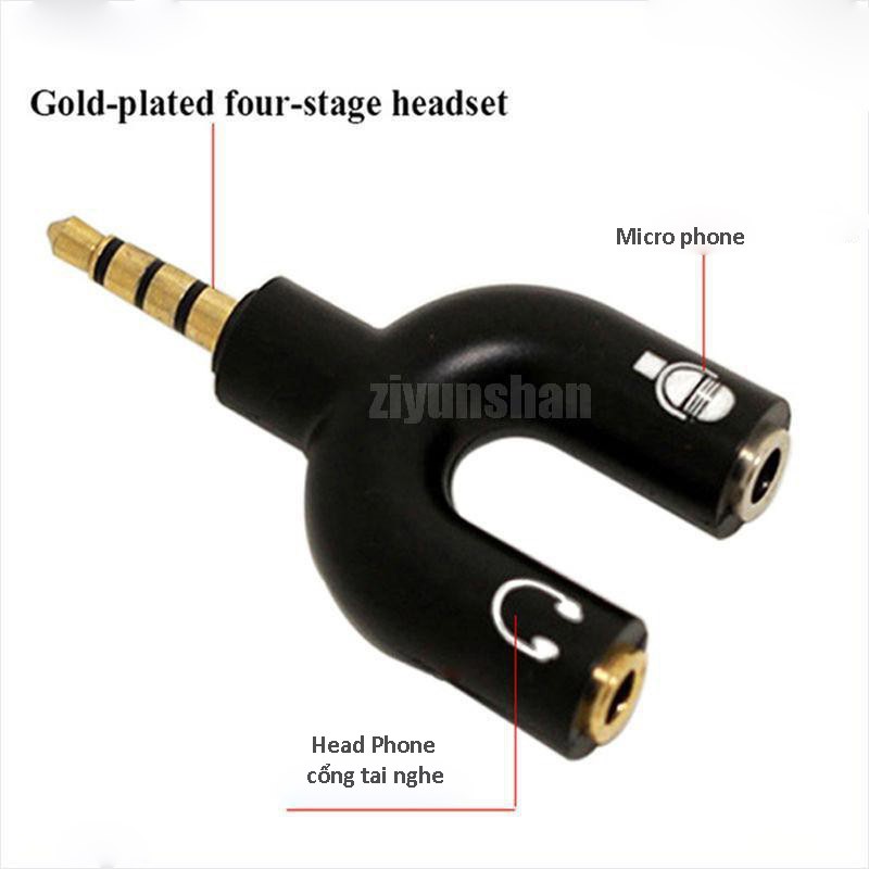 Jack chia cổng mic tai nghe 3.5mm