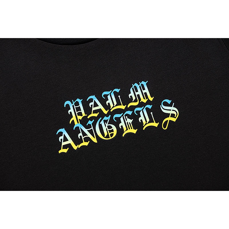 Áo Thun Cotton Ngắn Tay Dáng Rộng In Hình Sanskrit Màu Gradient Plus Size Unisex